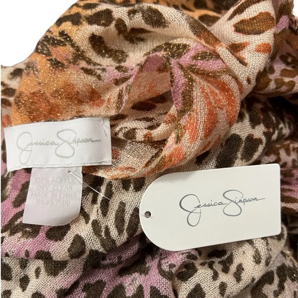 Jessica Simpson Leopard Print Powder Room Scarf OS